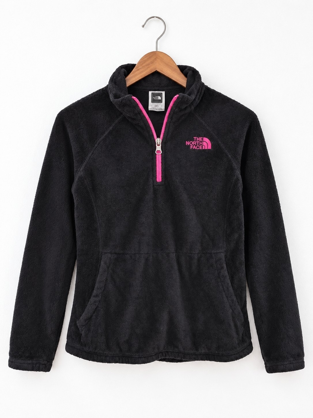 The North Face Girls Medium 10/12 Black Pink Quarter Zip Fleece Sweater